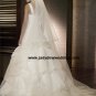 Free Shipping/2011 New arrival/A-line/Sleeveless/Satin&Organza/Chapel train/Wedding Dress/A1190