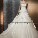 Free Shipping/2011 New arrival/A-line/Strapless/Satin&Mesh/Chapel train/Wedding Dress/A1188