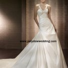 Free Shipping/2011 New arrival/A-line/Sleeveless/Taffeta/Chapel train/Wedding Dress/A1182