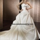 Free Shipping/2011 New arrival/A-line/Strapless/Satin/Chapel train/Wedding Dress/A1178