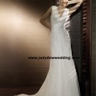 Free Shipping/2011 New arrival/A-line/Sleeveless/Satin&Chiffon/Chapel  train/Wedding Dress/A1171