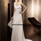 Free Shipping/2011 New arrival/A-line/Sleeveless/Satin&Chiffon/Chapel  train/Wedding Dress/A1170