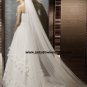 Empire waist Petals skirt Chapel train Strapless Wedding Gown A1169