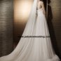 Empire waist Satin&tulle Chapel train One-shoulder Bridal Wedding gown A1168