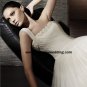 Empire waist Satin&tulle Chapel train One-shoulder Bridal Wedding gown A1168