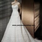 luxurious Spaghetti Chapel train Sweetheart Bridal Dress A1166