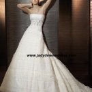 Free Shipping A-line Satin&Lace Chapel train Strapless Bridal Wedding Dress A1165