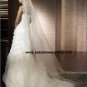 Free Shipping Satin&Organza Chapel train V-neck Wedding Dress A1163