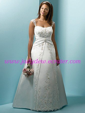 Delicate/Cap Sleeves/Sweetheart Neckline/A-Line/Princess/Floor Length/Bridal Gown/AA104