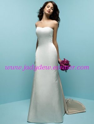 Laconic/Strapless/A-Line/Princess/Floor Length/Satin with Ribbon/Wedding Dress AA100