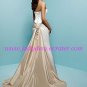 Laconic/Strapless/A-Line/Princess/Floor Length/Satin with Ribbon/Wedding Dress AA100