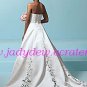 Delicate/Strapless/A-Line/Princess/Floor Length/Satin with Embroidery/Wedding Dress/AA091