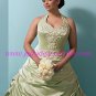 Graceful/Halter/Sweetheart Neckline/A-Line/Princess/Taffeta/with Appliques/Wedding Dress/AA090