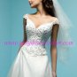Delicate/Cap Sleeves/Sweetheart Neckline/A-Line/Princess/Satin/with Appliques/Bridal Gown/AA088