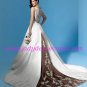 A-Line/Sleeveless/Satin/Court train/Bridal Gown/AA081