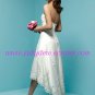 A-line/Sweatheart/Satin&Organza/Knee Length/Wedding Dress/AA080