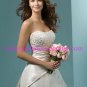 Exquisite/Strapless/A-Line/Princess/Floor Length/Satin with/Appliques/Wedding Dress/AA066
