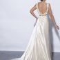 Free Shipping/Sheath/V-neck/Satin/Semi-cathedral train/Bridal Wedding Dress/GG006