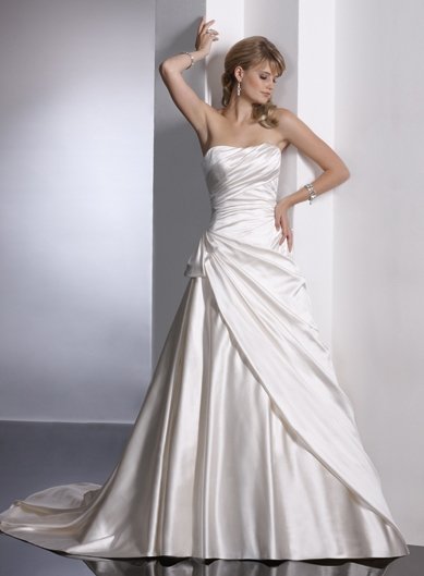 Free Shipping/Sheath/Sweatheart/Satin/Semi-cathedral train/Bridal Wedding Dress/GG010