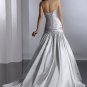 Free Shipping/Sheath/Strapless/Satin/Chapel train/Bridal Wedding Dress/GG017