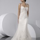 Free Shipping/Tulle with Appliqued and Beadings Halter Mermaid Sweep Train WEDDING GOWN GG063
