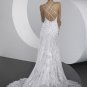 Free Shipping/A-line/Spaghetti/Satin&Lace/Chapel train/Bridal Wedding Dress/GG082