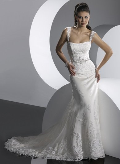 Free Shipping/Sheath/Off the shoulder/Satin&Lace/Chapel train/Bridal Dress/Merry Christmas/GG087