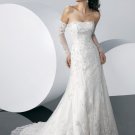 Free Shipping/Tulle with Appliqued Strapless A-line Chapel Train Wedding Gown GG102