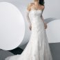 Free Shipping/Tulle with Appliqued Strapless A-line Chapel Train Wedding Gown GG102