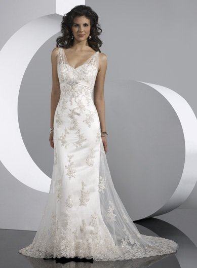 Free Shipping/A-Line/Sleeveless/Satin&Mesh/Sweep length train/Bridal Wedding Dress/GG103