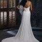 Free Shipping/A-line/One-shoulder/Satin&Chiffon/Sweep length train/Bridal Wedding Dress/GG107