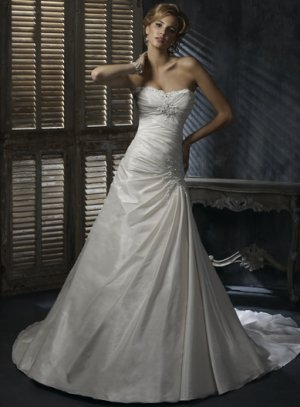 Free Shipping/A-line/Sweatheart/Taffeta/Chapel train/Bridal Wedding Dress/GG109