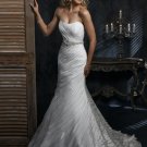 Free Shipping/Organza with Crystal Beadings Mermaid Strapless Bridal Wedding Gowns GG110
