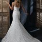 Free Shipping/Organza with Crystal Beadings Mermaid Strapless Bridal Wedding Gowns GG110