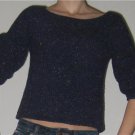 Victoria's Secret Moda Boatneck Navy Blue Marled Sweater XS New