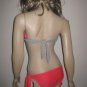 A.B.S. Color Block Pink Orange Bandeau Bikini 10/12 NWT