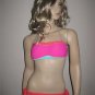 A.B.S. Color Block Pink Orange Bandeau Bikini 10/12 NWT