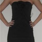 Black Flower Body Con Mini Dress Tunic S NWT