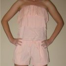 LIGHT PINK STRAPLESS TUBE RUFFLE ROMPER JUMPSUIT S M L NWT COVER UP