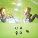 CHROME NUDE GIRL DECALS & OLD SCHOOL HEX VALVE STEM CAPS