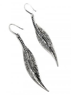 Silver Leaf Dangle Earrings