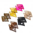 Wood Diamond Shape Earring Black