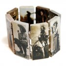 Western Theme Rectangle Link Stretch Bracelet Style 1