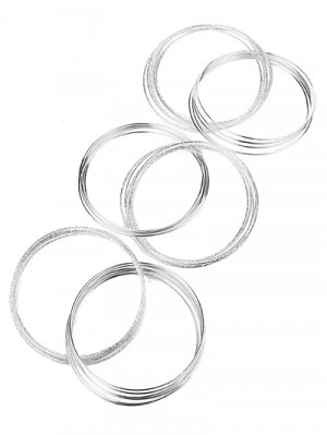 36 Silver Tone Intertwined Bangles