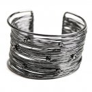 Hematitie Tone Wire Cuff Bracelet
