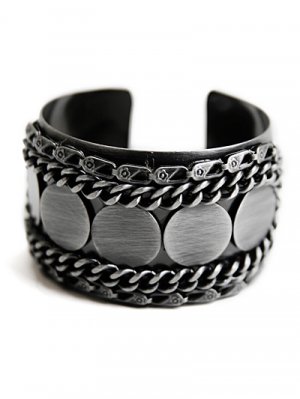 Dark Silver Tone Cuff Bracelet