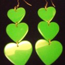 Plastic Heart Drop Heart Earrings Green