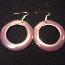 Plastic Round Cutout Earrings Dark Purple