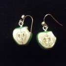 Green Apple & Gold Tone Earrings Style 1