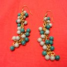 Turquoise Long Bead Gold Chain Earring
